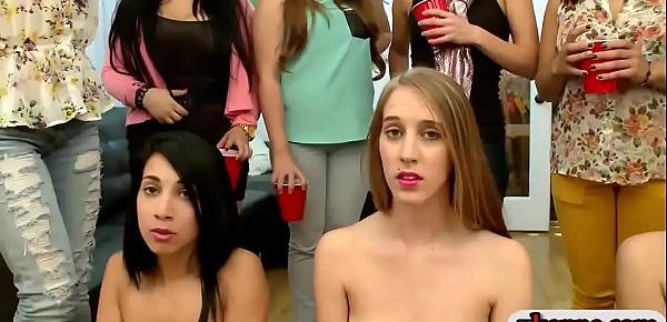  Three pledgers learned to suck hard cock